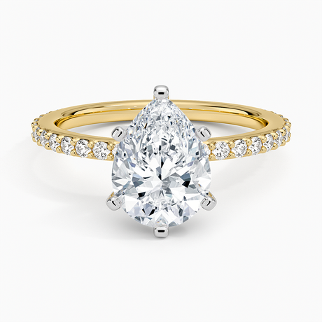 18K Yellow Gold Petite Shared Prong Three-Quarter Coverage Diamond Ring (1/3 ct. tw.)