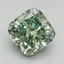 1.16 Ct. Fancy Vivid Pacific Green Cushion Lab Grown Diamond