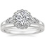 18K White Gold Camillia Diamond Ring with Petite Comfort Fit Wedding Ring