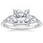 Platinum Luxe Opera Three Stone Diamond Ring, smalltop view