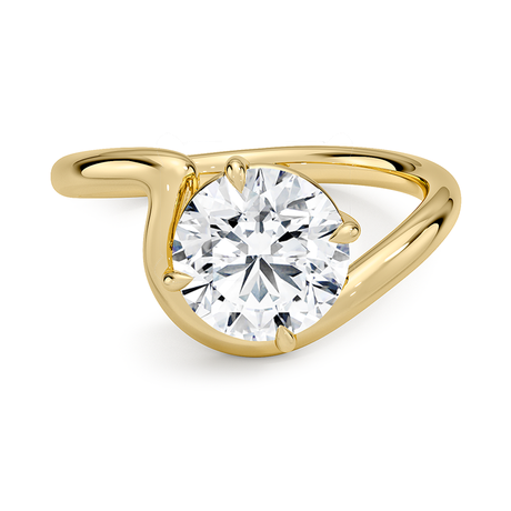 18K Yellow Gold Aire Solitaire Ring