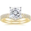 18KY Moissanite Ballad Diamond Ring (1/8 ct. tw.) with Flair Diamond Ring (1/6 ct. tw.), smalltop view