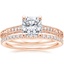 14K Rose Gold Luxe Hudson Diamond Ring (1/10 ct. tw.) with Luxe Ballad Diamond Ring (1/4 ct. tw.)