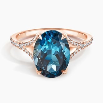 Jubilee London Blue Topaz and Diamond Cocktail Ring