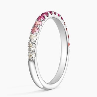 Burgundy Ombre Ring in Platinum