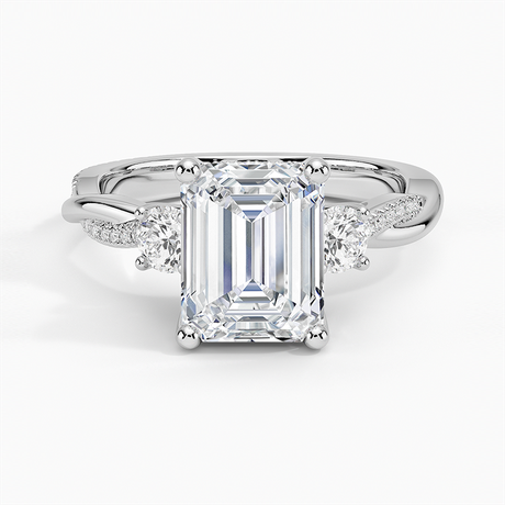 Nature Inspired Three Stone Diamond Engagement Ring