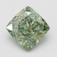 1.50 Ct. Fancy Vivid Green Cushion Lab Grown Diamond