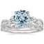 18KW Aquamarine Luxe Willow Diamond Ring (1/4 ct. tw.) with Luxe Winding Willow Diamond Ring (1/4 ct. tw.), smalltop view