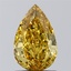 1.01 Ct. Fancy Vivid Yellow Pear Lab Grown Diamond