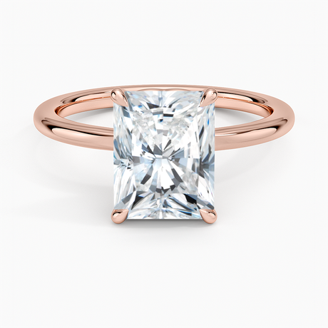 14K Rose Gold Hidden Heart Solitaire Ring