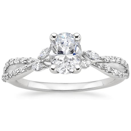 18K White Gold Luxe Willow Diamond Ring (1/4 ct. tw.) with Luxe Winding Willow Diamond Ring (1/4 ct. tw.)