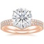 14KR Moissanite Ballad Diamond Ring (1/8 ct. tw.) with Flair Diamond Ring (1/6 ct. tw.), smalltop view