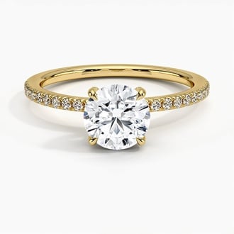 Viviana with 1ct Round Certified Natural Diamond in 18K Yellow Gold