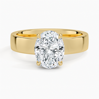 Peyton 4mm Solitaire with 2ct Oval Certified Lab Diamond in 18K Yellow Gold
