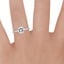 Platinum Petite Elodie 1.5mm Ring, smallzoomed in top view on a hand