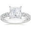 18K White Gold Ellora Half Coverage Diamond Ring, smalltop view