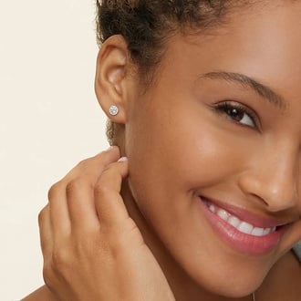 Halo Diamond Earrings in 18K Yellow Gold