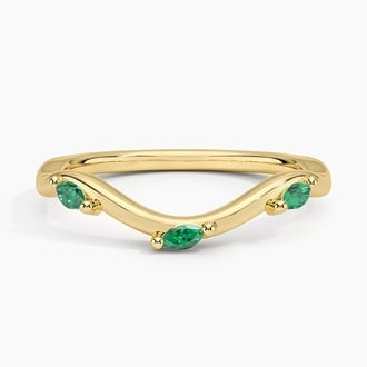 Willow Contour Lab Emerald Ring