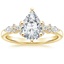 18K Yellow Gold Rosette Diamond Ring, smalltop view