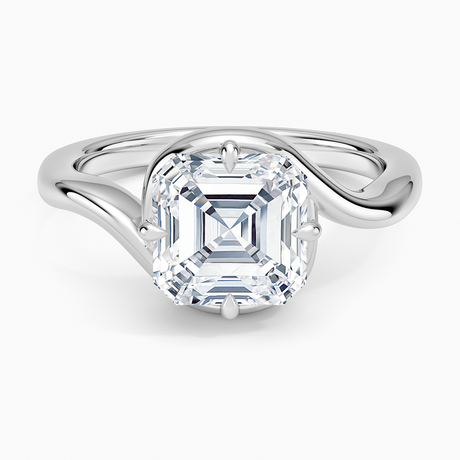 18K White Gold Bezel Atelier Solitaire Diamond Ring