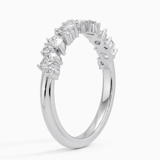 Olivetta Half Coverage Diamond Ring in Platinum