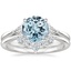 PT Aquamarine Trillion Three Stone Diamond Engagement Ring with Hadley Contoured Diamond Ring, smalltop view