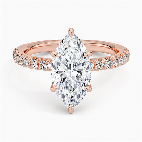 14K Rose Gold Amelie Half Coverage Diamond Ring