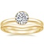 18K Yellow Gold Sierra Ring with Petite Curved Wedding Ring