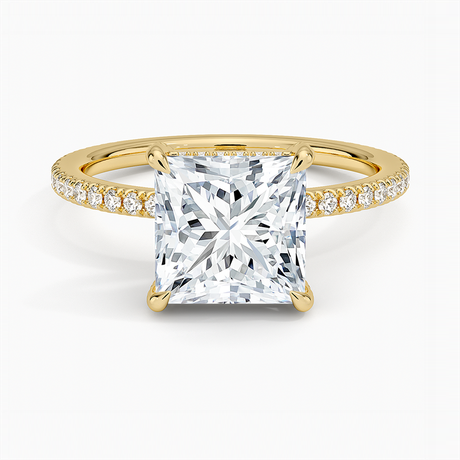 18K Yellow Gold Viviana Three-Quarter Coverage Diamond Ring