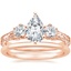 14K Rose Gold Three Stone Hudson Diamond Ring (1/3 ct. tw.) with Petite Comfort Fit Wedding Ring