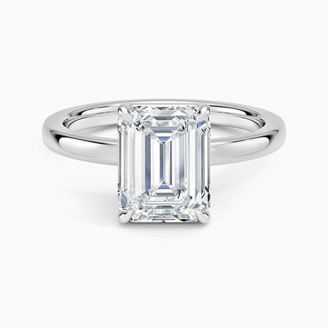 18K White Gold Dara Low-Profile Solitaire Ring