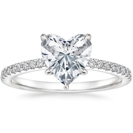 18K White Gold Petite Demi Diamond Ring with Ballad Diamond Ring