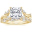 18K Yellow Gold Azalea Twist Diamond Ring with Luxe Winding Willow Diamond Ring (1/4 ct. tw.)