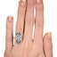 The Sebastine Ring, smallzoomed in top view on a hand