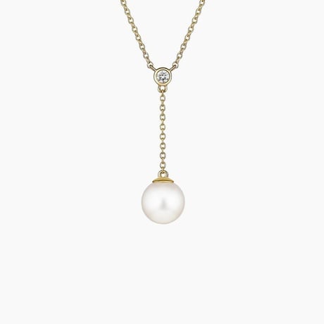 Lab Diamond and Cultured Pearl Drop Pendant
