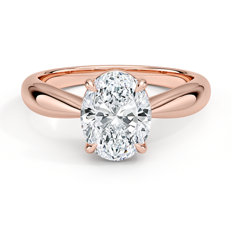 14K Rose Gold Thea Tapered Solitaire Diamond Ring
