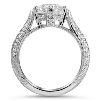 Custom Hand-Engraved Knife-Edge Diamond Ring