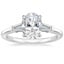 18K White Gold Symphony Tapered Baguette Three Stone Diamond Ring (1/2 ct. tw.), smalltop view