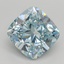 4.03 Ct. Fancy Intense Greenish Blue Cushion Lab Grown Diamond