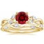 18K Yellow Gold Willow Diamond Ring (1/8 ct. tw.) with Winding Willow Diamond Ring (1/8 ct. tw.)