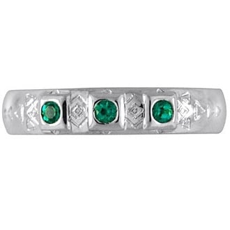 Custom Art Deco Emerald Band