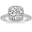 18K White Gold Adorned Odessa Halo Diamond Ring, smalltop view