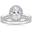 18K White Gold French Halo Diamond Ring with Sonora Diamond Ring (1/8 ct. tw.)
