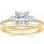 18K Yellow Gold Lyra Diamond Ring (1/4 ct. tw.) with Petite Comfort Fit Wedding Ring