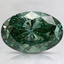 1.63 Ct. Fancy Vivid Pacific Green Oval Lab Grown Diamond, smalltop view