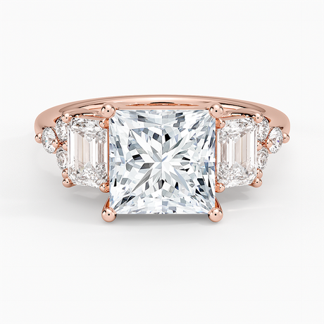 Low-Profile Cluster Diamond Engagement Ring