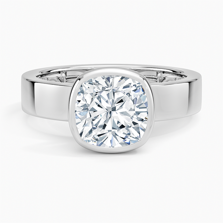 14K White Gold Peyton Bezel Diamond Solitaire Ring