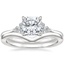 18K White Gold Melody Diamond Ring with Chevron Ring