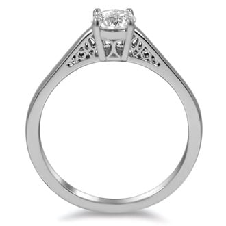 Custom Trinity Solitaire Ring with Filigree
