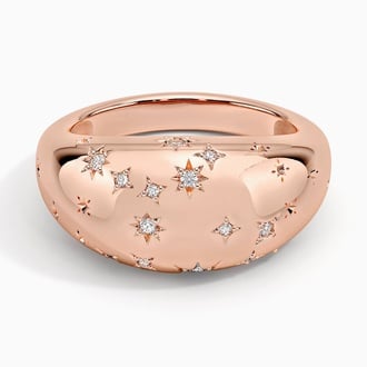 Taurus Zodiac Constellation Diamond Dome Ring